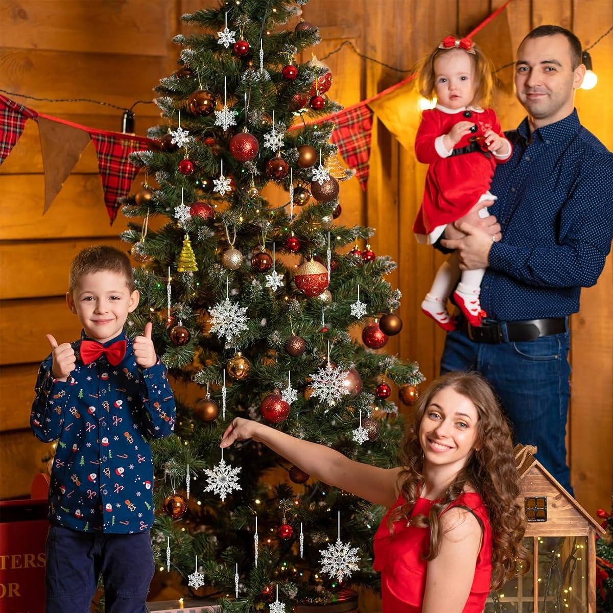HASTHIP 35pcs Christmas Tree Hanging Ornament Small Crystal Acrylic Christmas Ornaments for Christmas Tree Transparent Snowflake Icicle Christmas Hanging Ornament HASTHIP 35pcs Christmas Tree Hanging Ornament Small Crystal Acrylic Christmas Ornaments for Christmas Tree Transparent Snowflake Icicle Christmas Hanging Ornament